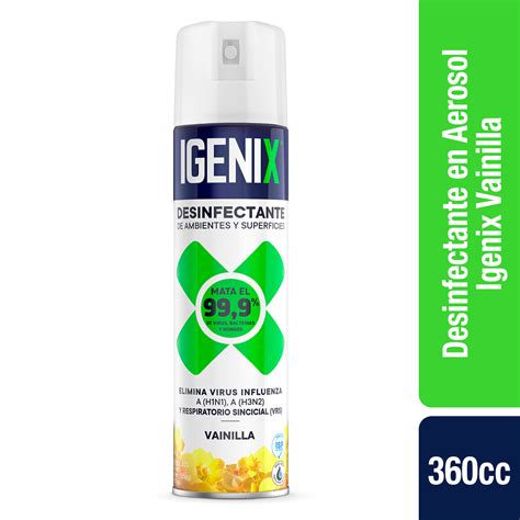 IGENIX DESINFECTANTE SPRAY VAINILLA 360 CC 12 UNIDADES Anaes Cl