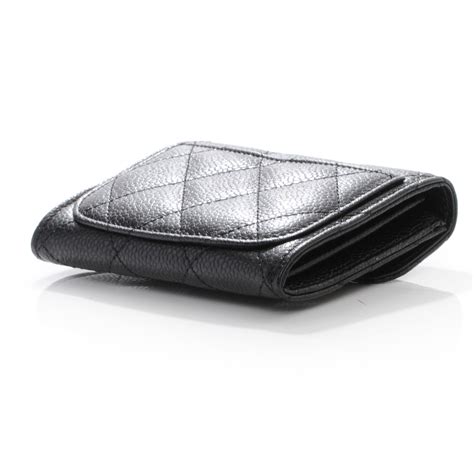 Chanel Caviar Small Compact Wallet Black 44072