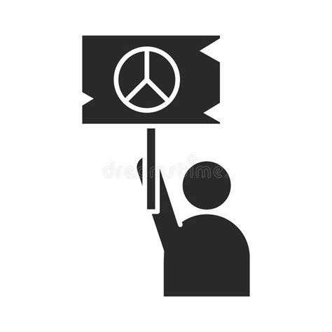 International Human Rights Day Character Holding Flag Peace Emblem