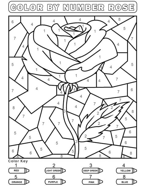 Flower Pot Color By Number Coloring Page Free Printable Coloring