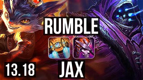 Rumble Vs Jax Top 10 1 6 6 Solo Kills Legendary 300 Games Euw