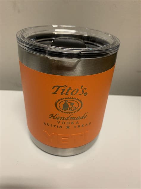 Titos Vodka Yeti Rambler 10 Oz King Crab Orange Limited Edition Color