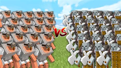 Ultimate Villagers Vs Pillagers In Minecraft Mob Battle Youtube