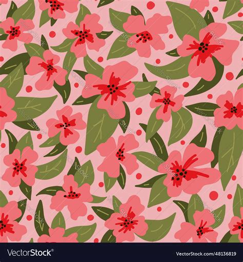 Floral Seamless Pattern Pink Flowers Royalty Free Vector