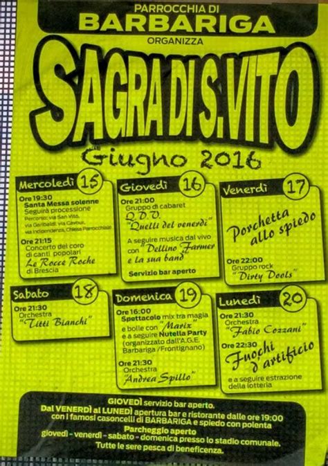 Sagra Di San Vito A Barbariga Sano Canto Eventi