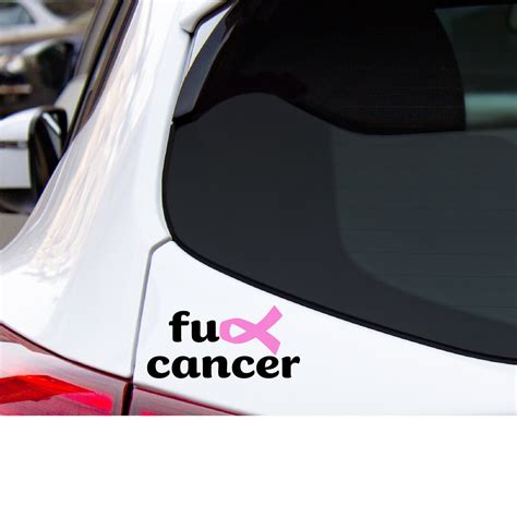 Fuck Cancer Vinyl Car Decal Fck Cancer Window Decal Cancer Ribbon Decal Laptop Decal Etsy