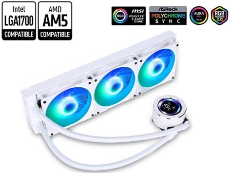 Sama 360mm Argb Cpu Liquid Cooler With Video Player And Lcd Screen Temperature Display 360 Aio