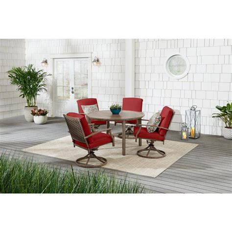 Hampton Bay Geneva Piece Brown Wicker Outdoor Patio Dining Set With