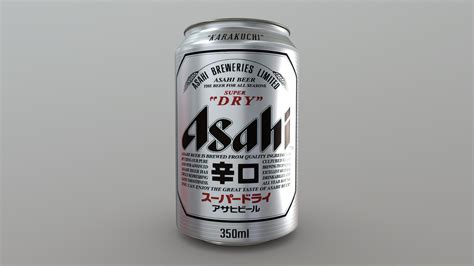 Asahi Beer Can Buy Royalty Free 3d Model By Phac [5e0bd5f] Sketchfab Store