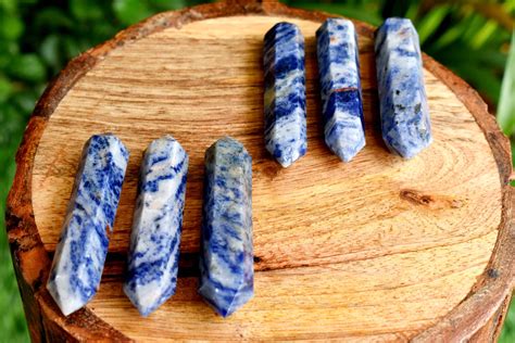 Sodalite Double Terminated Crystal Point Pencil Double Point Etsy