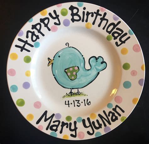 Hand Painted Personalized Birthday Or Special Day Plate Etsy