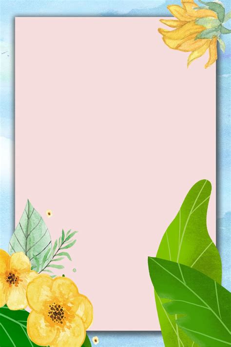 Background Latar Belakang Poster Spanduk Bergaya Floral Biru Minimalis