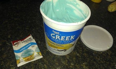 Just Did This Tonight Tasted Awesome Vanilla Greek Yogurt With One Packet Cotton Candy Flavor