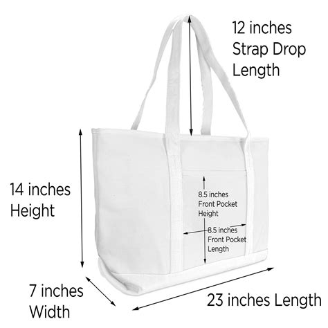 Dalix 23 Large Heavy Duty Tote Bag With Extra Handles 24 Oz Cotton