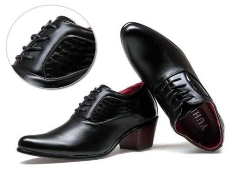 Mens Cuban Heel Lace Up Oxford Pointed Toe Business Dress Formal Shoes