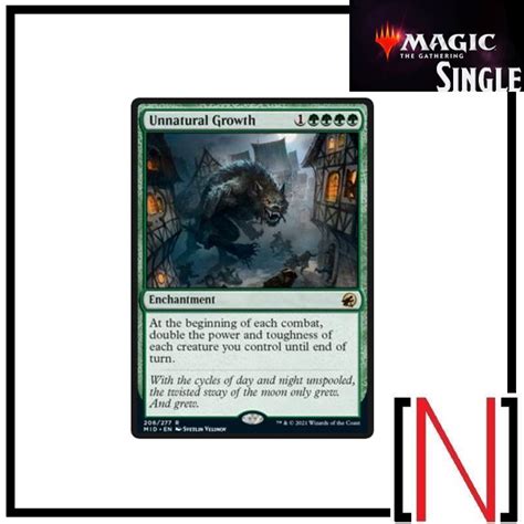 MTG Single MID WOT Unnatural Growth ระดบ Rare ภาษาองกฤษ