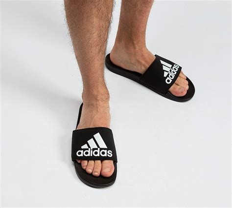 Adidas Originals Adilette Cloudfoam Sandals Black White Footasylum