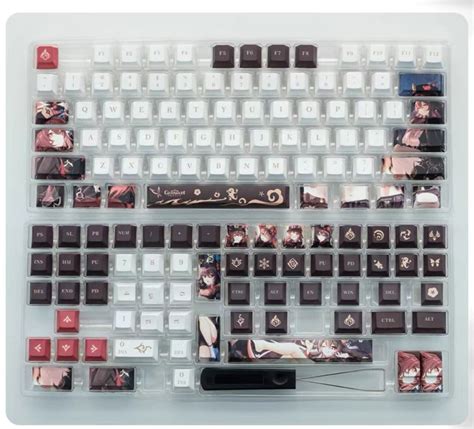 Genshin Hutao Keycap Set Pbt Genshi Theme Mechanical Keyboard Cap