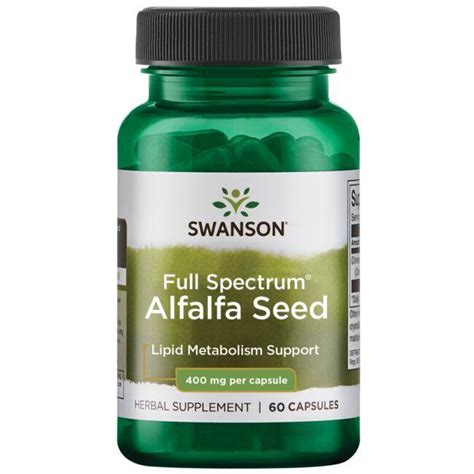 Swanson Premium Full Spectrum Alfalfa Seed 400 Mg 60 Caps Swanson