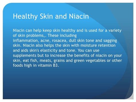 The Benefits Of Niacin