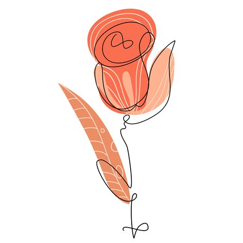 One Line Flower Drawing 12807758 PNG