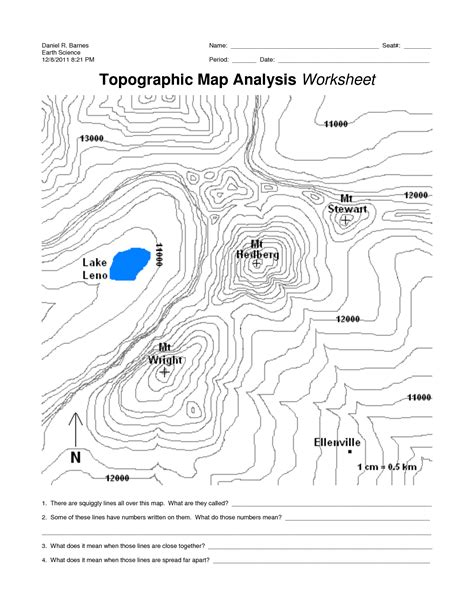 Free Printable Topographic Map Worksheets | Ruby Printable Map