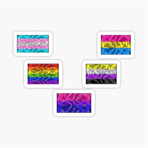 Gay Trans Bi Enby And Pan Pride Flags Sticker By Inclusivecolour