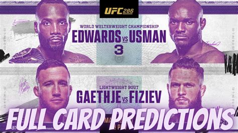 UFC 286 EDWARDS VS USMAN 3 FULL CARD PREDICTIONS YouTube