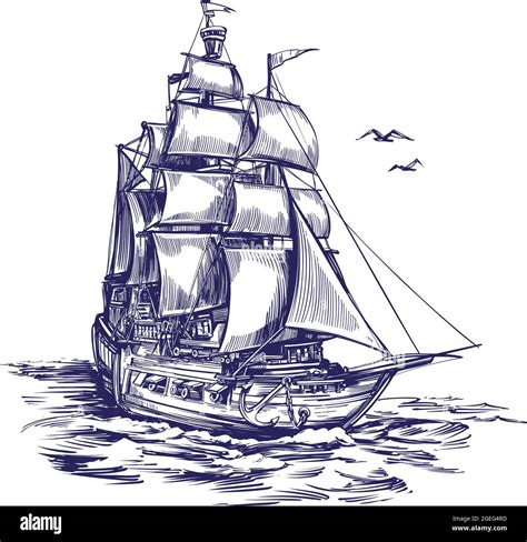 Hand Drawn Ship