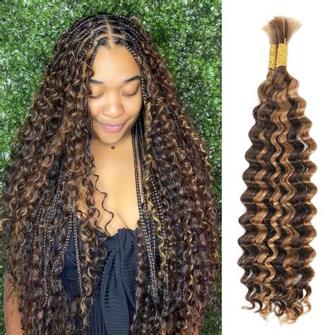 Amazon DSEKCAIN P4 27 Highlight Human Braiding Hair Bulk For Boho