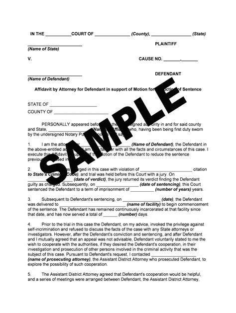 Fillable Online Affidavit By Attorney For Defendant In Support Of