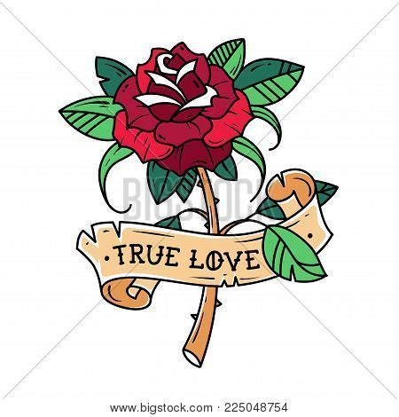 Tattoo Red Rose Vector & Photo (Free Trial) | Bigstock