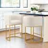 Lue Bona In Beige Gold Low Back Bar Stool With Metal Frame Counter