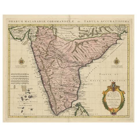 Antique Map of the Southern Part of India For Sale at 1stDibs