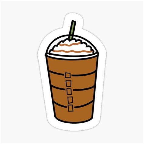 Frappe Illustration Icon With Whipped Cream Sticker For Sale By