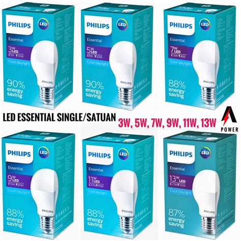 Jual Philips Lampu LED Essential 3W 5W 7W 9W 11W 13W Putih