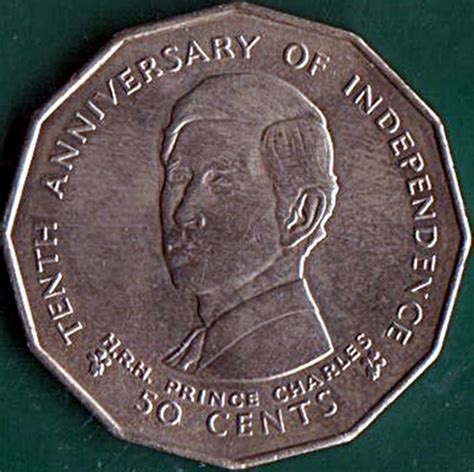 50 Cents 1980 10 Years Of Independence 1969 2009 Fiji Coin 47476