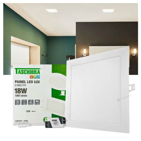 Painel Led Taschibra Lux W Quadrado Embutir Em Promo O Ofertas Na