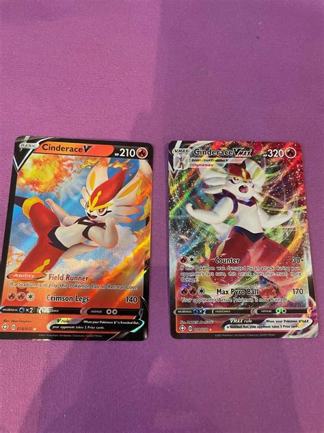 Cinderace V And Vmax Shining Fates Nm Pokemon Tcg Values Mavin