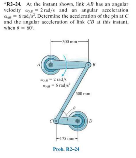 Solved At The Instant Shown Link Ab Has An Angular Velocity Chegg