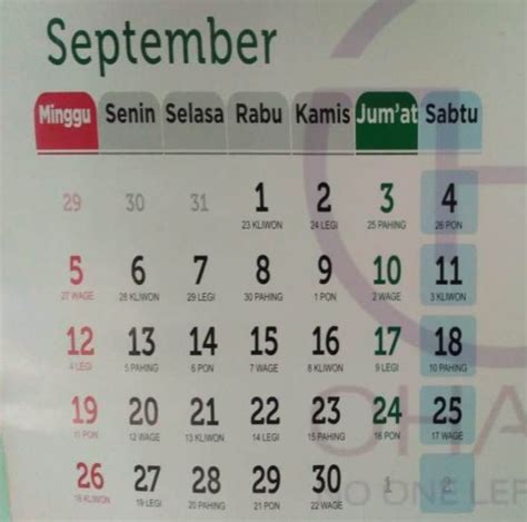 Daftar Hari Besar Nasional Dan Internasional September 2021 Ada Hari