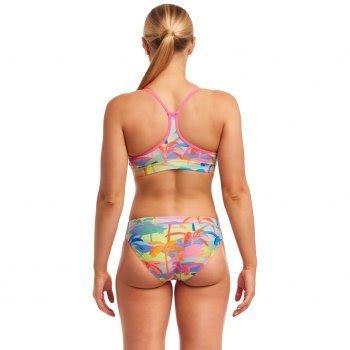 Funkita Top De Bikini Mujer Swim Crop Eco Poka Palm Bike