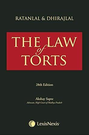 Buy Ratanlal Dhirajlals The Law Of Torts Book Online At Low Prices In