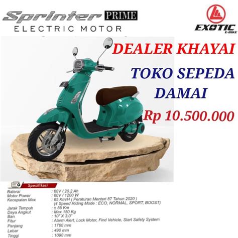 Jual Motor Listrik Exotic Sprinter Prime Shopee Indonesia