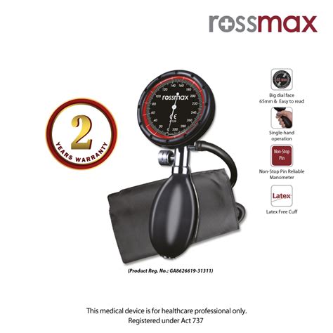 Rossmax Palm Type Sphygmomanometer Aneroid Model Gd101