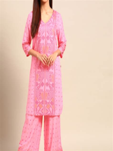 Buy Anouk Women Pink Ethnic Motifs Printed Regular Kurta With Palazzos Kurta Sets For Women