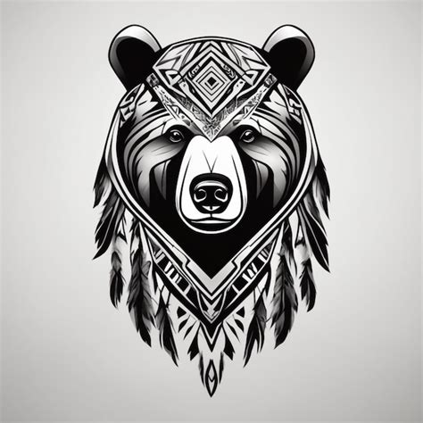 Premium AI Image | Tribal Bear in Intricate Design