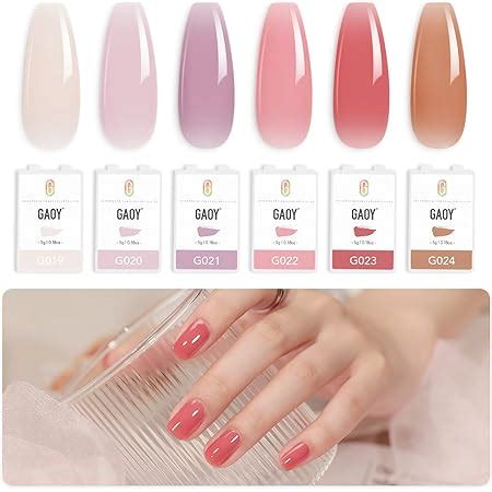 Amazon Gaoy Jelly Nude Pink Gel Nail Polish Set Of Transparent