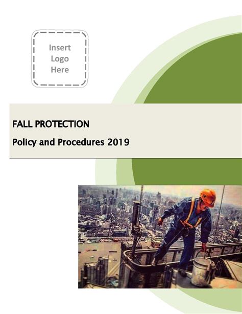 Fall Protection Plan Policy And Procedure Template I Ohs Safety Manuals Canada