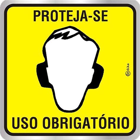 Placa Adesiva Em Aluminio Epi Uso Obrigat Rio Protetor Auricular